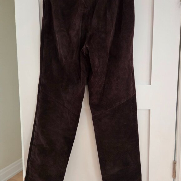 Danier Brown Suede Leather Pants Size 8 - Picture 2 of 3